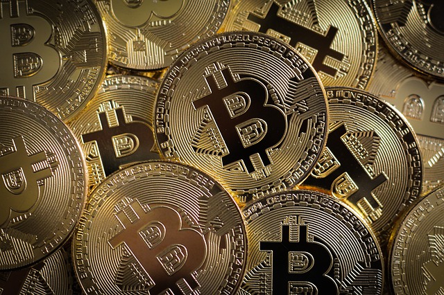 Bitcoin in piles